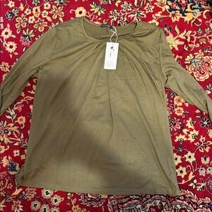 Chic Olive Long Sleeve Women's Top